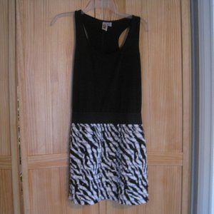 4/$30 L8Ter Black Dress w Zebra Skirt bottom, knit